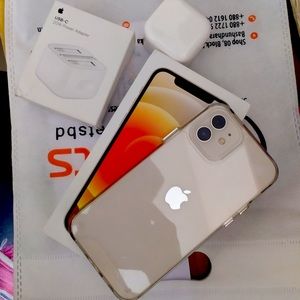 This is iPhone 12 which is 128gb and the colour is white.comes with box,charger.